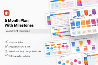 6 Month Plan With Milestones PowerPoint Template